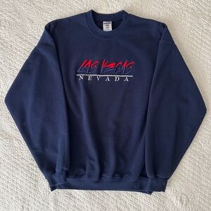 Vintage Las Vegas Nevada Embroidered Crewneck Sweatshirt Pullover Jerzeez